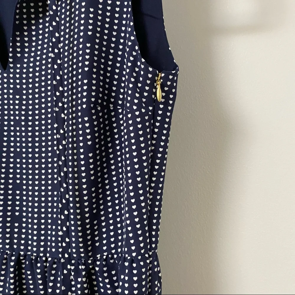 Draper James Heart Dots Tiered Dress Nassau Navy 0 - Picture 7 of 13